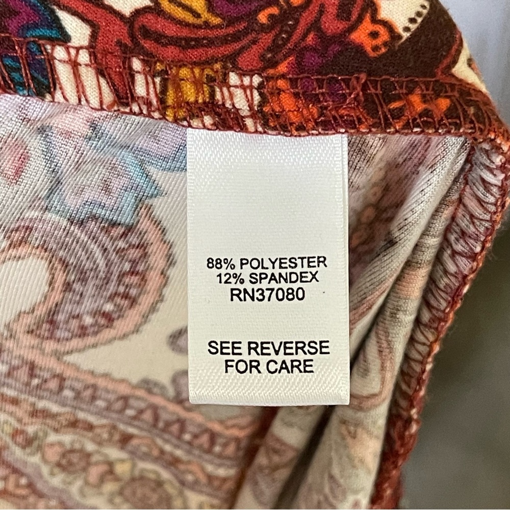 Cato Paisley Maxi Skirt Womens Size Large Multicolor‎ Stretch Soft Jersey Fall - Picture 8 of 9